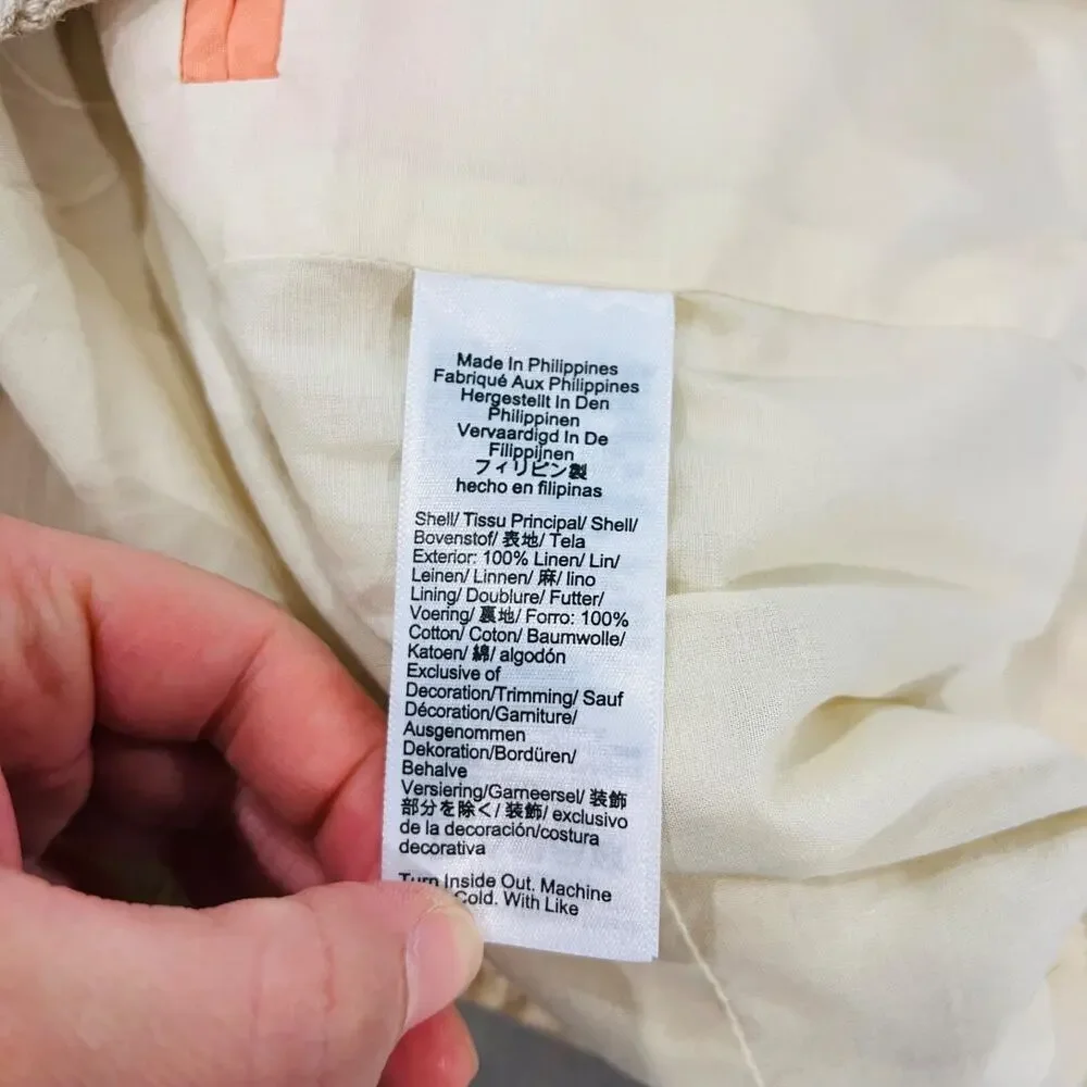 J. Crew Cropped Woven Linen Lady Jacket in Buff Clay Women's 4 Collarless